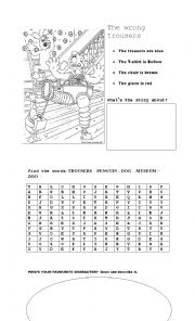 English Worksheet: the wrong trousers 