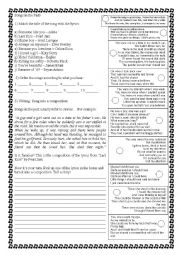 English Worksheet: Songs in the Past Simple!