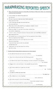 English Worksheet: Paraphrasing