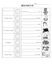 English Worksheet: Time and daily actions