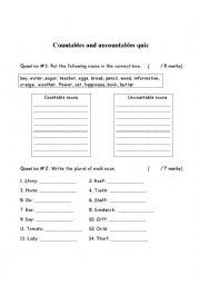 countable and uncountable nouns