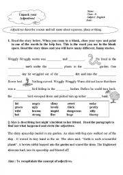 English Worksheet: adjectives