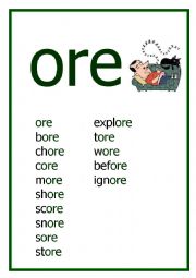 ORE Reading worksheet