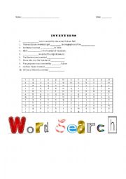 Inventions word search