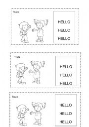 English Worksheet: trace hello