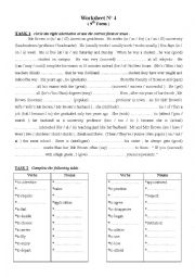 9th Form worksheet 4