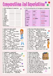 English Worksheet: Comparatives and Superlatives