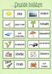 English Worksheet: Seaside Holydays DOMINO