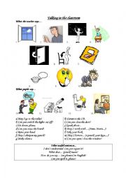 English Worksheet: talking in the classroom