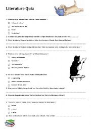 English Worksheet: literature quiz