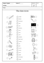 English Worksheet: CLASS ROOM OBJECTS