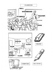 English Worksheet: CLASSROOM