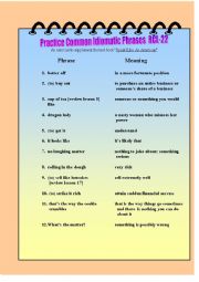 Practice Common Idiomatic Phrases RCL-22