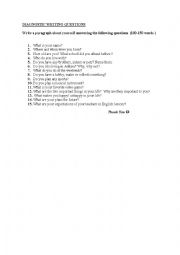 English Worksheet: writing task