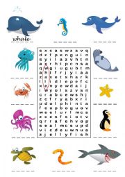 English Worksheet: Marine Animals