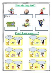 English Worksheet: Feelings and food