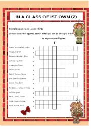 English Worksheet: In a Class of its own (2)