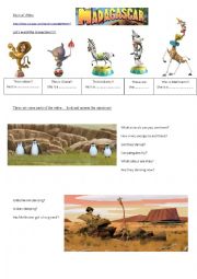 English Worksheet: MADAGASCAR Musical Video!