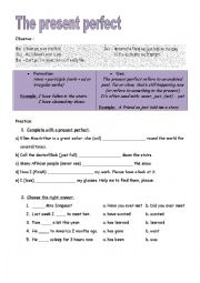 English Worksheet: The present perfect