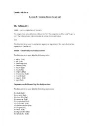 English Worksheet: the subjunctive 