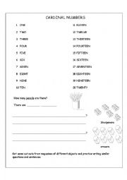 English Worksheet: Cardinal Numbers