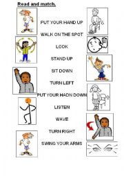 English Worksheet: Read & match. Instructions