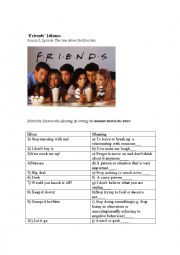 English Worksheet: Idioms for Friends Episode The one where Heckles dies