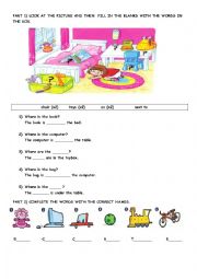 English Worksheet: Vocabulary building toys and colors