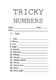 Tricky numbers 1-70