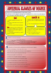 English Worksheet: Adverbial clauses of degree