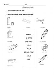 English Worksheet: SCHOOL OBJECTS