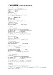 English Worksheet: LEMON TREE SONG