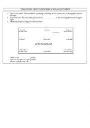 English Worksheet: HOW TO DESCRIBE A VISUAL DOCUMENT