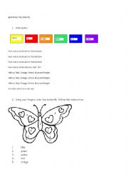 English Worksheet: LEARNING THE COLORS
