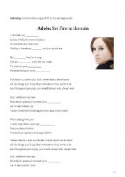 English Worksheet: Adele- Set Fire to the Rain