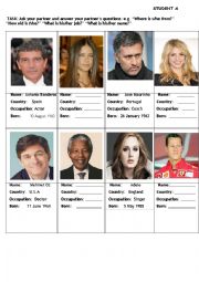 English Worksheet: Famous Faces