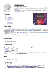 English Worksheet: Discover the PASTPERFECT with Justin Bieber