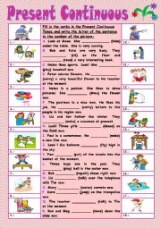 English Worksheet: Present Continuous