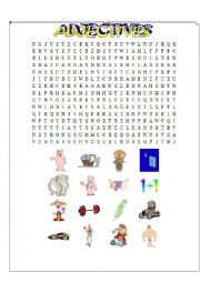 English Worksheet: Adjectives wordsearch