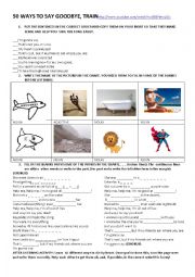 English Worksheet: 50 WAYS TO SAY GOODBYE, BY TRAIN