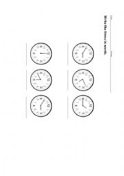 English Worksheet: TELLING THE TIME