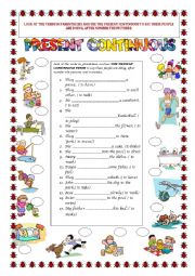 English Worksheet: The Present Continuous Tense