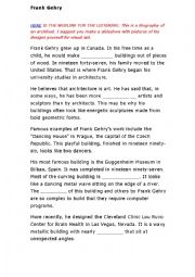English Worksheet: Biography of a famous architect