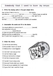 English Worksheet: Somebody that I used to know