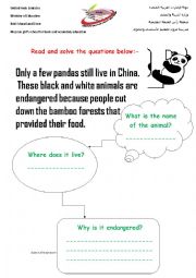 English Worksheet: endangered animals