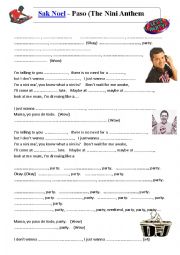 English Worksheet:  DAYS OF THE WEEK !!! Sak Noel - Paso (The Nini Anthem) !!!