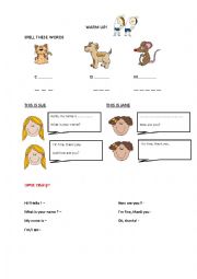 English Worksheet: warm up - starter