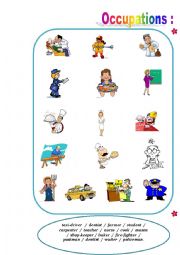 English Worksheet: Occupations: