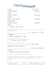 English Worksheet: Time expressions