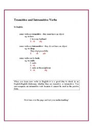 Transitive and Intransitive Verbs